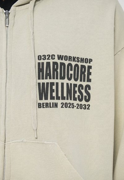 032c HARDCORE WELLNESS ZIP UP UNISEX - Φούτερ με φερμουάρ - faded grey
