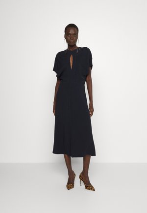 SLIT FRONT FIT AND FLARE - Day dress - navy