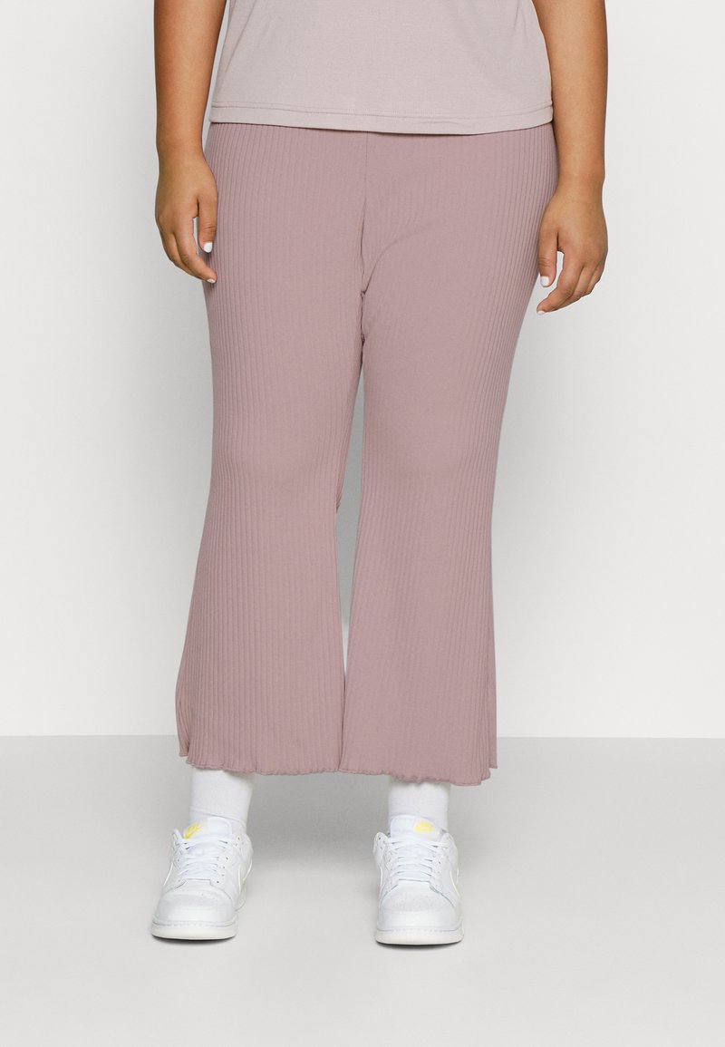 Nike Sportswear W NSW RIB JRSY PANT PLUS - Nohavice - diffused taupe