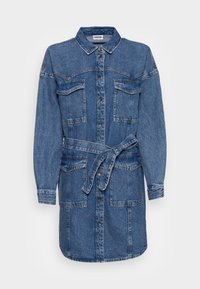 Noisy May LAURA WESTERN DRESS - Vestido de ganga - medium blue denim