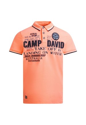 Camp David, CAMP DAVID POLOSHIRT KURZARM MIT LOGO-APPLIKATIONEN - Poloshirt - neon flame