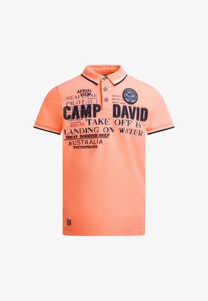 Camp David, CAMP DAVID POLOSHIRT KURZARM MIT LOGO-APPLIKATIONEN - Poloshirt - neon flame