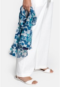 Šal - blue circle geo print