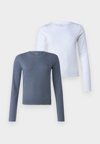 CREW NECK 2 PACK - Maglietta a manica lunga - bright white/grisaille