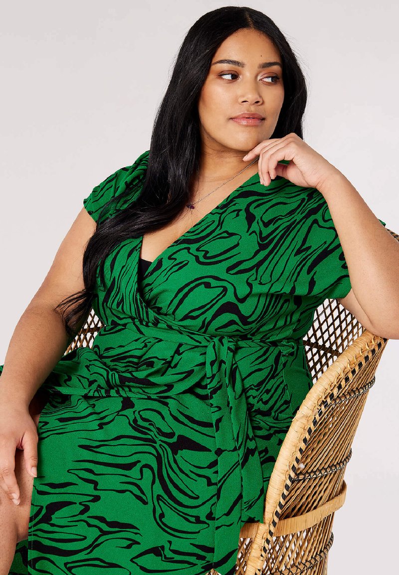 plus size empire waist midi dress Plus Size Pleated Midi Cocktail Dress with Empire Waist Mocha main image 0