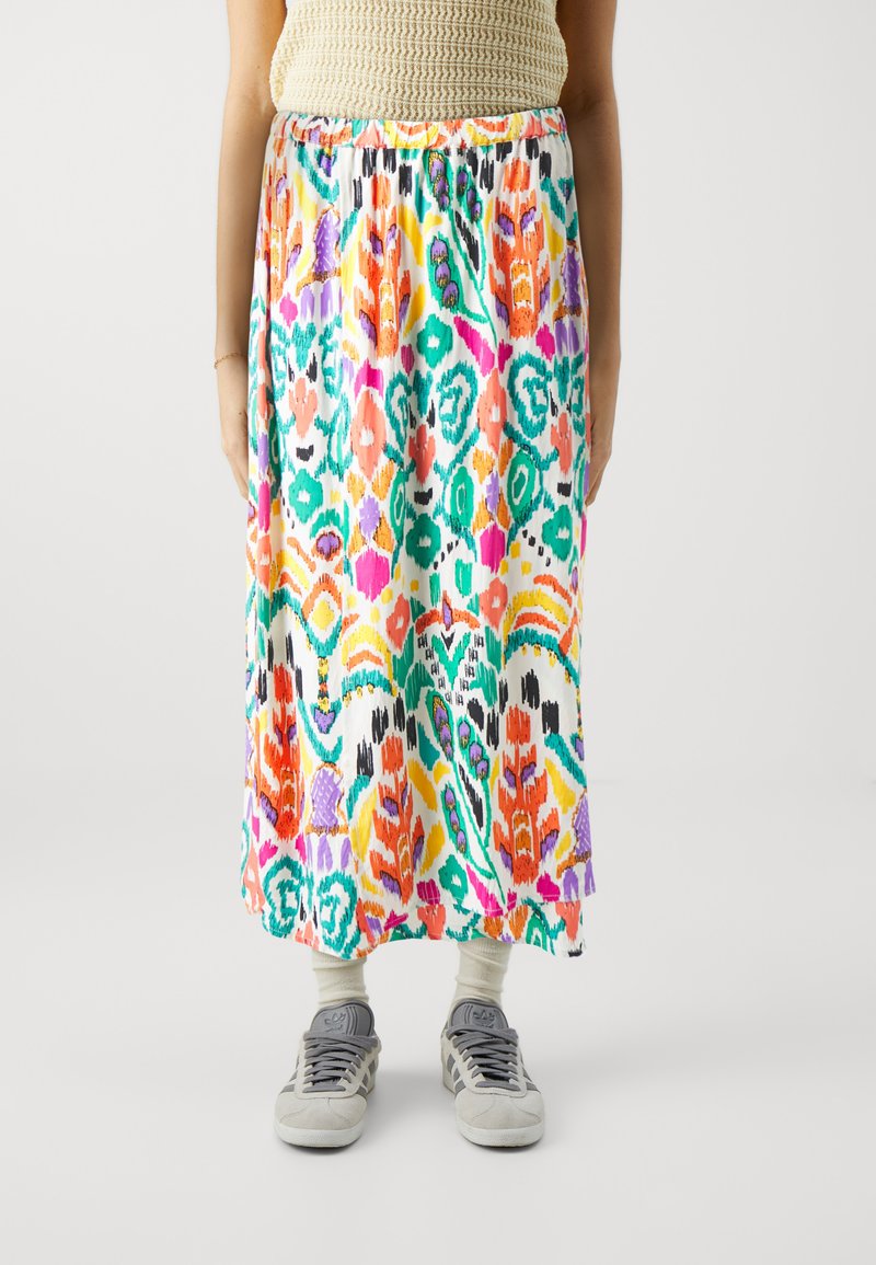 VILA VILAURA SKIRT - Jupe longue - birch/multicolored/?�cru - ZALANDO.FR