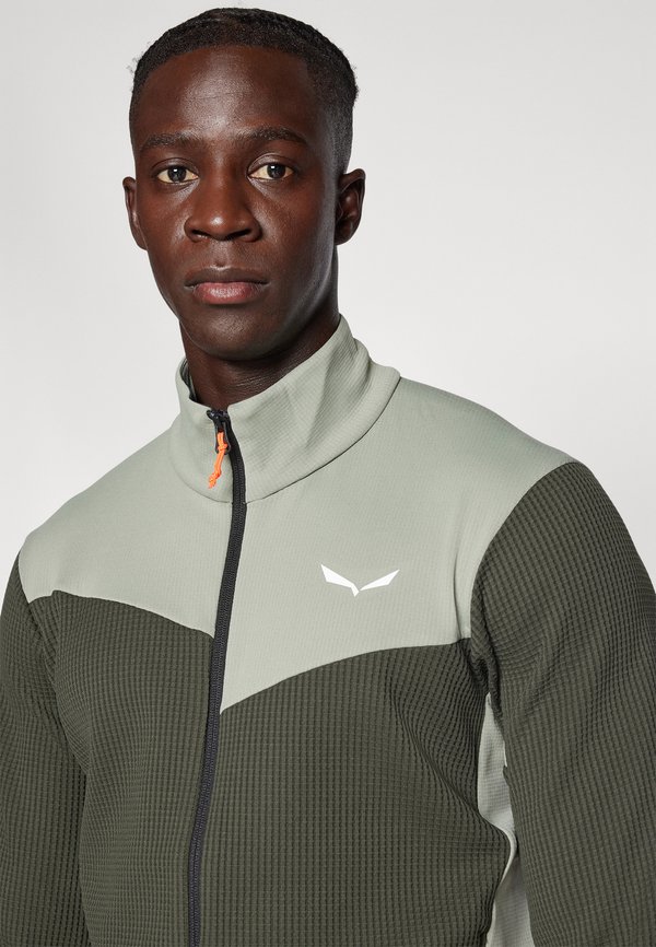 PUEZ WAFFLE JACKET - Fleece jacket - dark olive2