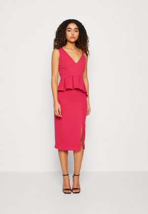 WAL G. SWEENY PEPLUM MIDI DRESS - Džersio suknelė - dark fuchsia