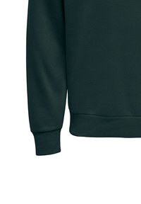 Felpa verde scuro con polsini e orlo a costine, realizzata in tessuto morbido. Il design presenta un collo rotondo e una vestibilità rilassata.