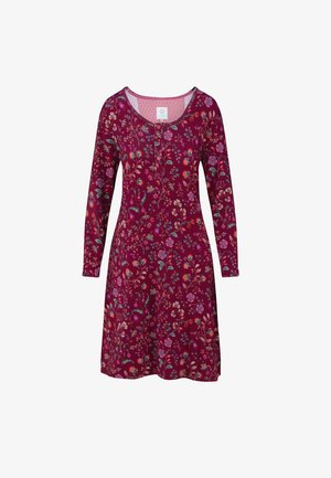 Pip Studio, DESIREE LONG SLEEVE NIGHTDRESS FLORA BANGALORE - Nightie - dark pink