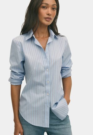 CLASSIC FIT STRIPED SUPIMA - Overhemdblouse - blue and burgundy