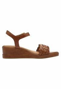 Marco Tozzi Sandalias de cuña - cognac