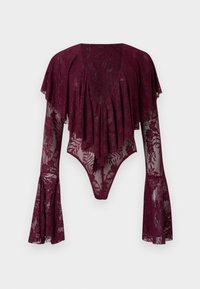 LONG SLEEVE RUFFLE - Μπλούζα - plum