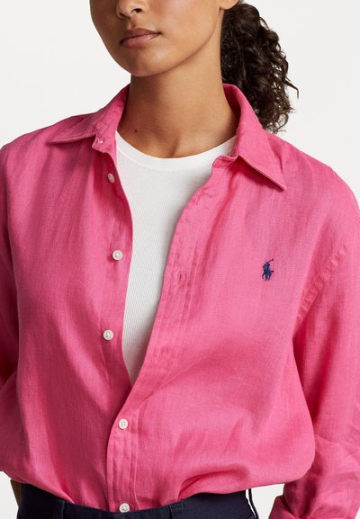 Polo Ralph Lauren CLASSIC FIT LINEN SHIRT - Bluza z gumbi - desert pink