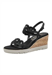 Tamaris Sandali con plateau - black