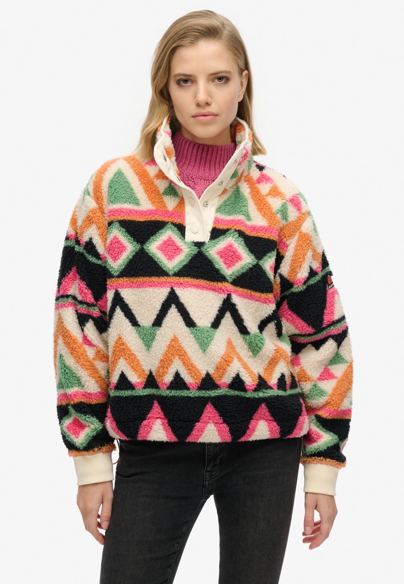 Superdry & Co Fleece trui - cream terry print