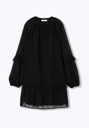 Promod COURTE PLUMETIS - Robe de jour - noir