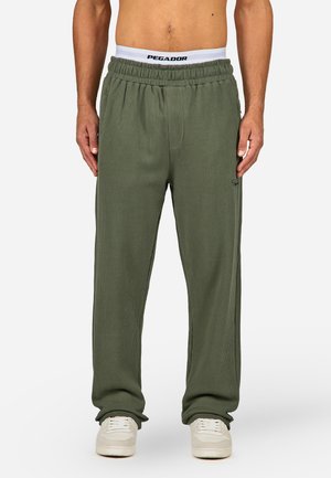 SIGNAR WIDE PANTS - Püksid - washed faded olive / black