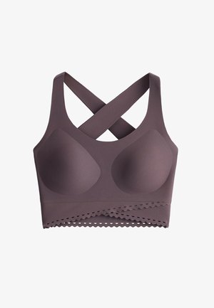 OYSHO, PERFECT-ADAPT MEDIUM-SUPPORT SPORTS BRA - Bustier - purplish brown