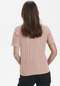 Cream T-shirt med print - light pink