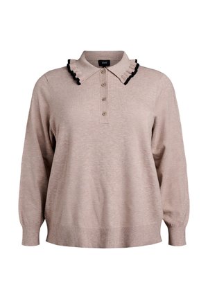 Svetrík - s. taupe mel w black