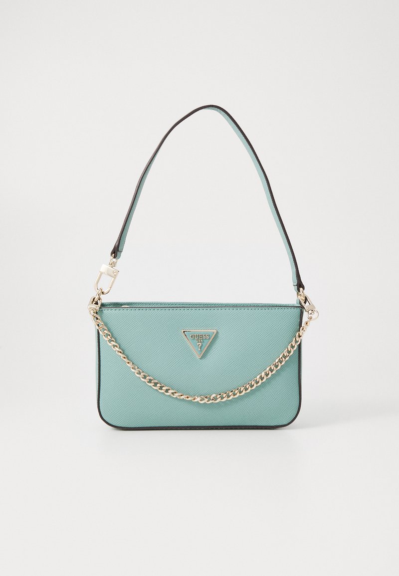 Guess NOELLE MINI TOP ZIP SHOULDER - Borsa a mano - teal