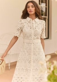 Lipsy BRODERIE BELTED MIDI - REGULAR FIT - Blusenkleid - cream