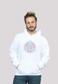 F4NT4STIC HARRY POTTER NEON HEILIGTÜMER DES TODES PREMIUM FILM MOVIE TV  - Mikina s kapucňou - white