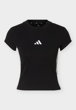 adidas Sportswear, ESSENTIALS 3 STRIPES PADDED SLIM BABY - Trükipildiga T-särk - black/white