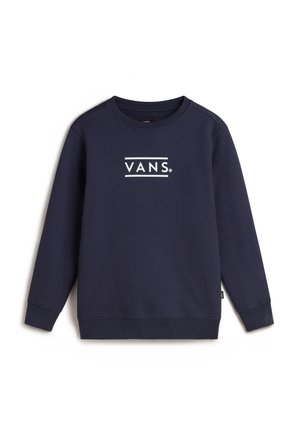 Sweatshirt bleu marine en mélange de coton, avec un col ras du cou, des poignets et un ourlet côtelés, et un logo "VANS" blanc sur le devant.