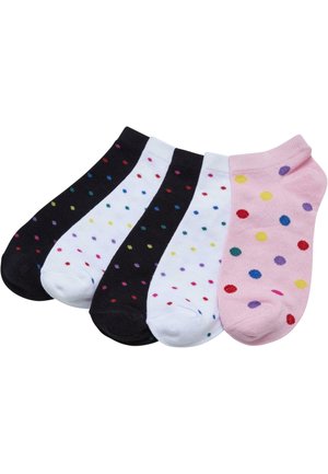 UNISEX NO SHOW RAINBOW DOTS 5-PACK - Nogavice - white black hibiskuspink