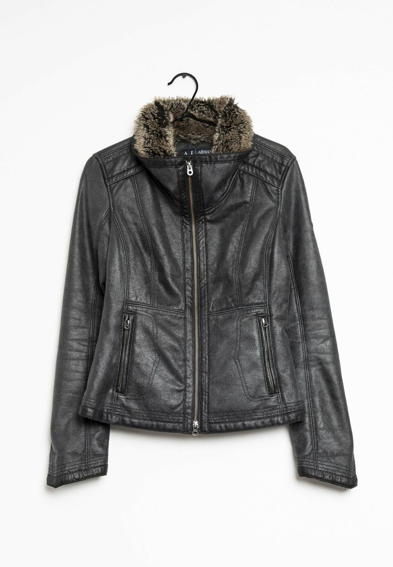 Armani Jeans Veste en cuir - black
