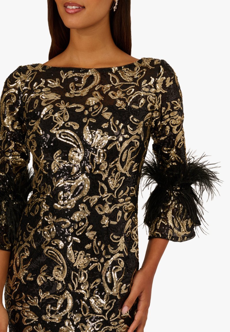 slim fit dress slacks Black 1950s Gold Glitter Patchwork Dress main image 1