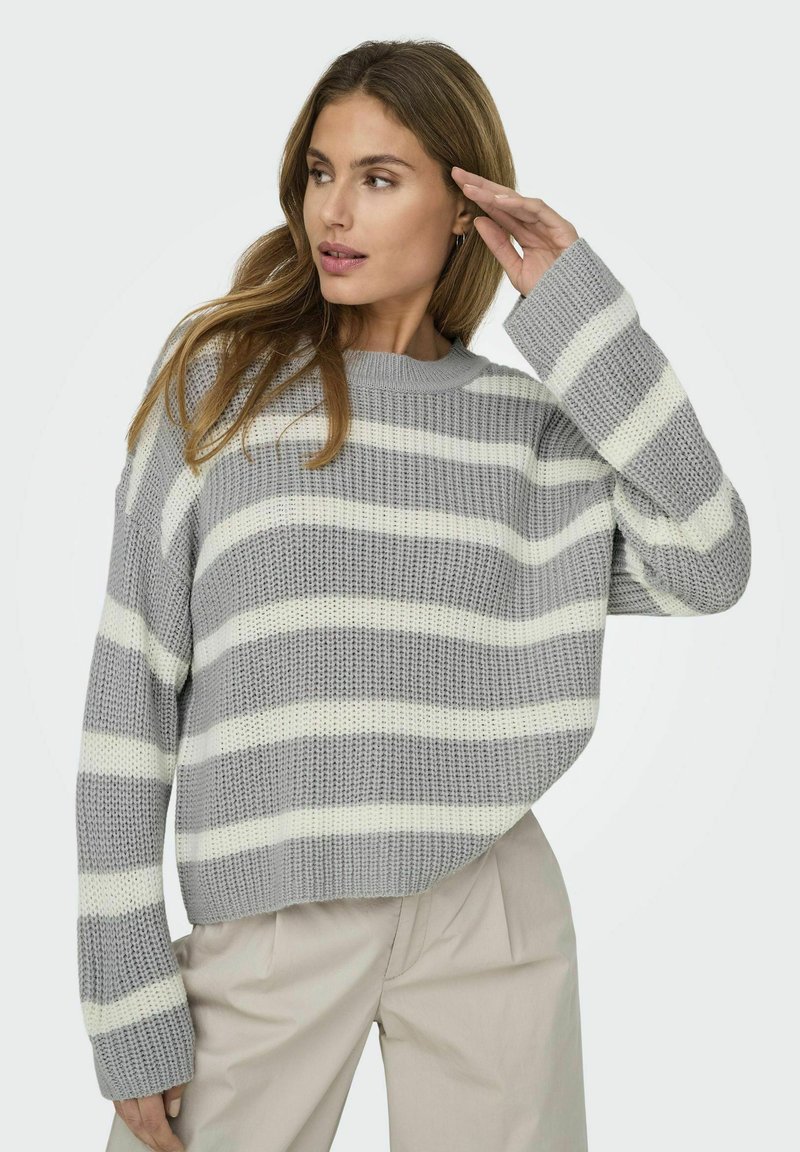 JDY JDYJUSTY STRIPE - Strickpullover - formal gray