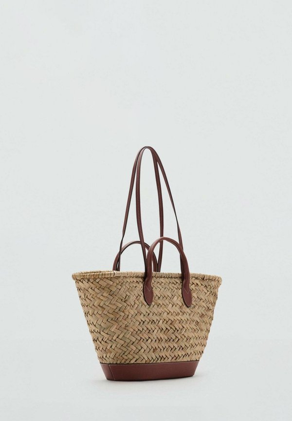 LARGE DOUBLE-NATURAL BASKET - Handbag - leather2