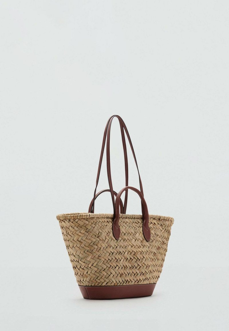 Mango LARGE DOUBLE-NATURAL BASKET Handbag brown Zalando