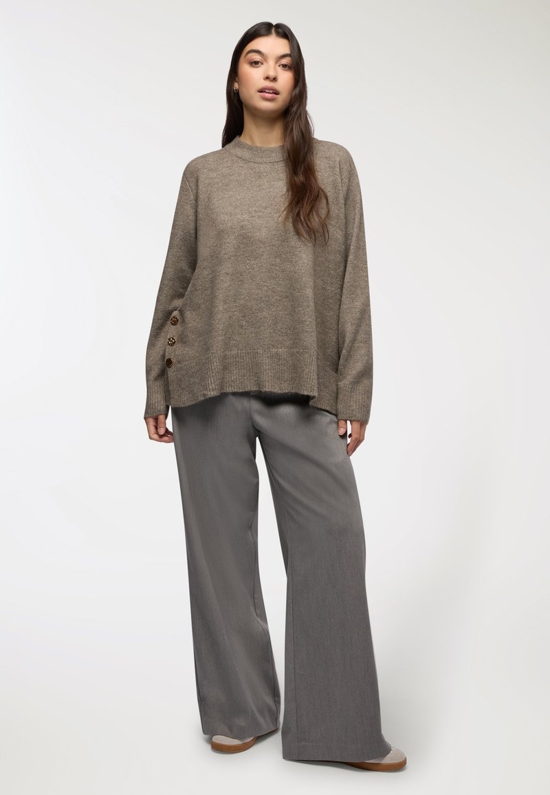 Pantaloni Donna TERRANOVA Wide Leg - Tinta Unita, Coulisse In Vita, Tasche Laterali, Vestibilità Ampia E Casual