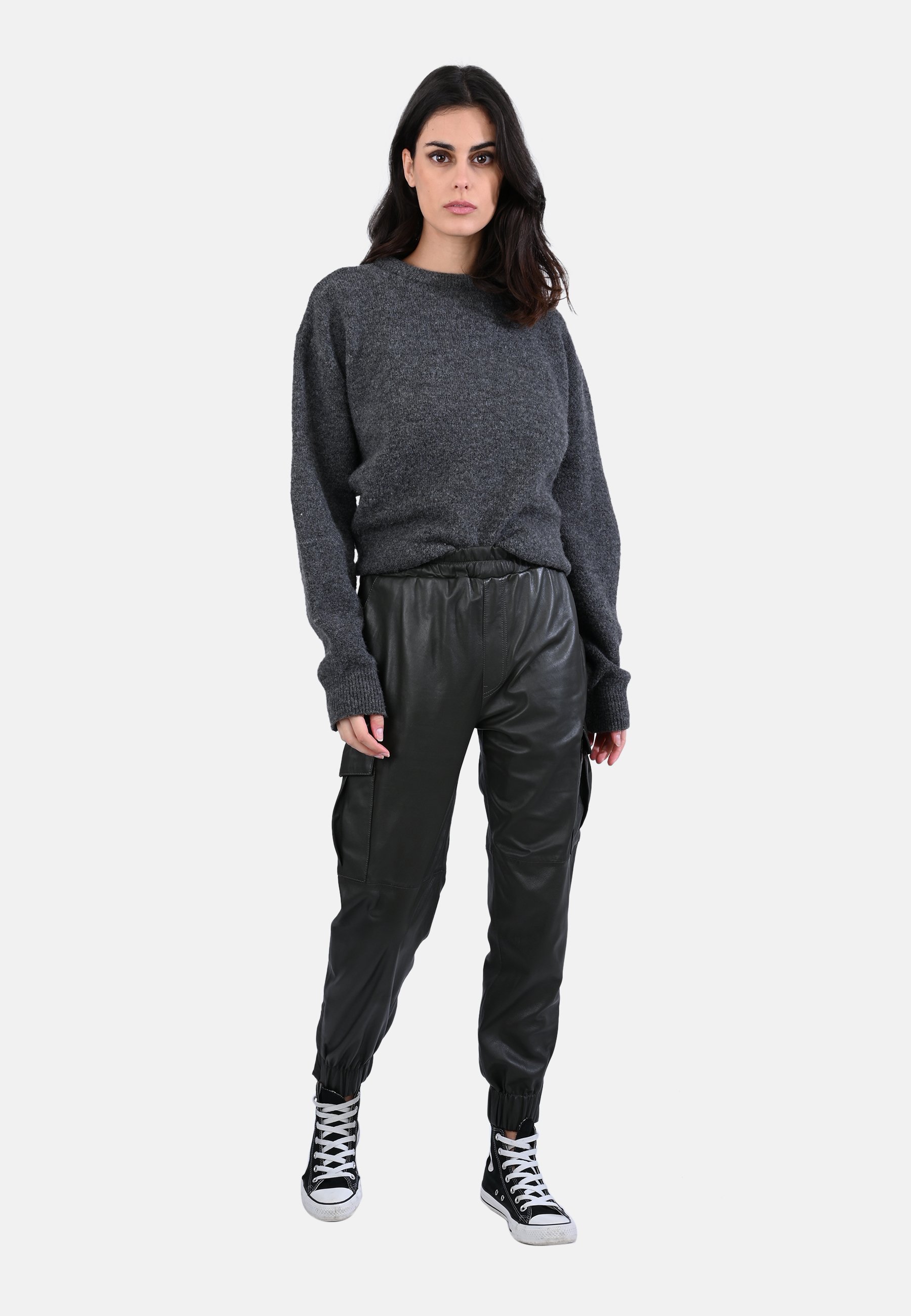 Oakwood CARGO - Leren broek - dark green/Donkergroen - Zalando.nl
