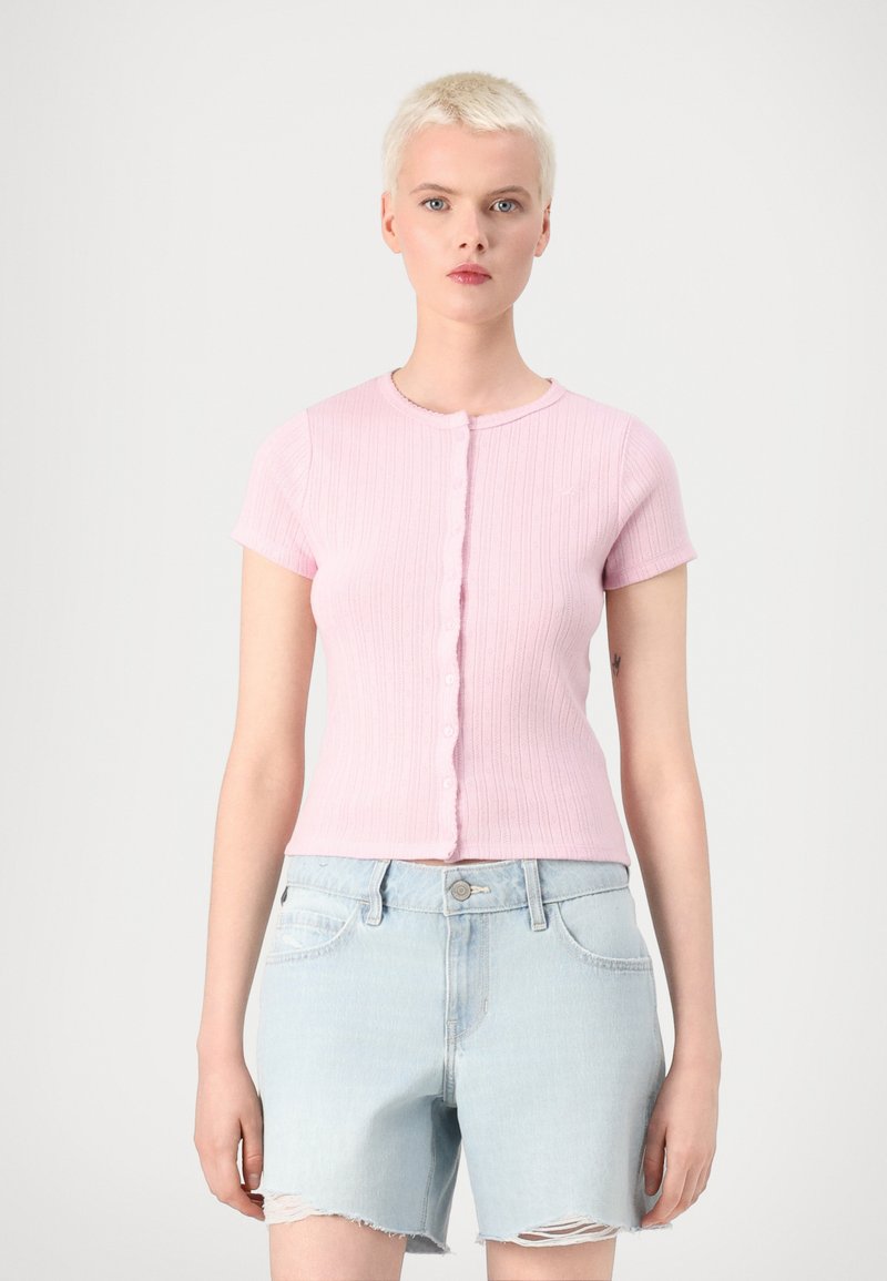 Hollister Co. - EMEA CLEAN GIRL POINTELLE ICON BUTTON  - Top - light pink, Enlarge
