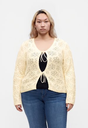 Vero Moda Curve VMCAVA V NECK TIE STRING  - Neuletakki - birch