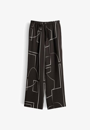 someday., HIGH RISE GRAPHIC FLOW - Stoffhose - dark truffle
