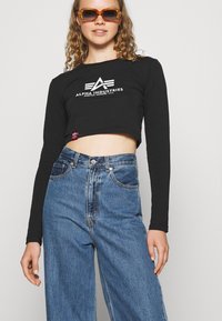 Alpha Industries CROPPED - Top s dlhým rukávom - black