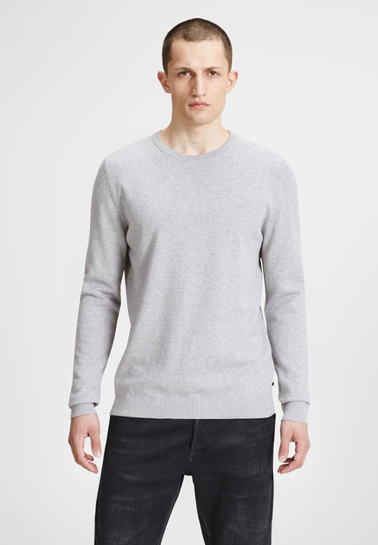Jack & Jones JJEBASIC CREW NECK NOOS - Striktrøje - light grey