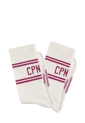 BIG LOGO 2PACK - Socken - cream weiß mit beere