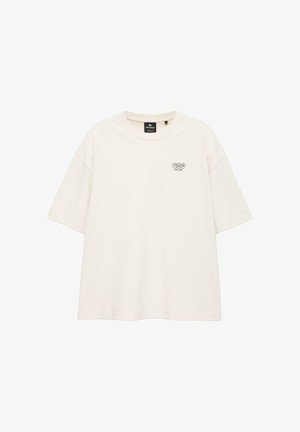 PULL&BEAR, BOXY-FIT LOVE YOURSELF - T-SHIRT - T-shirt basique - sand