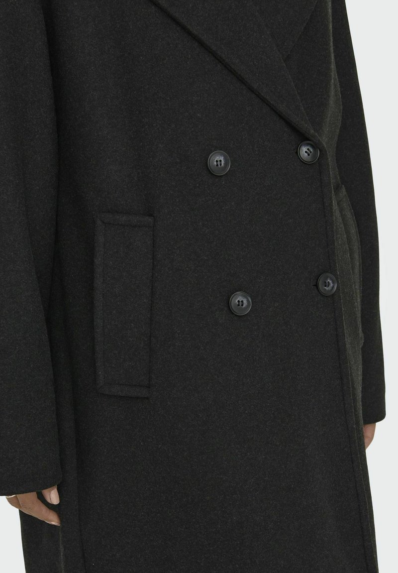 ONLY REVERSKRAGEN - Klassischer Mantel - dark grey melange 