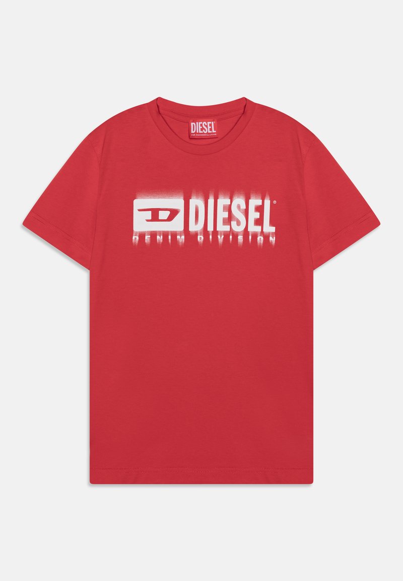 Diesel T-shirt print rood Diesel T-shirt print rood