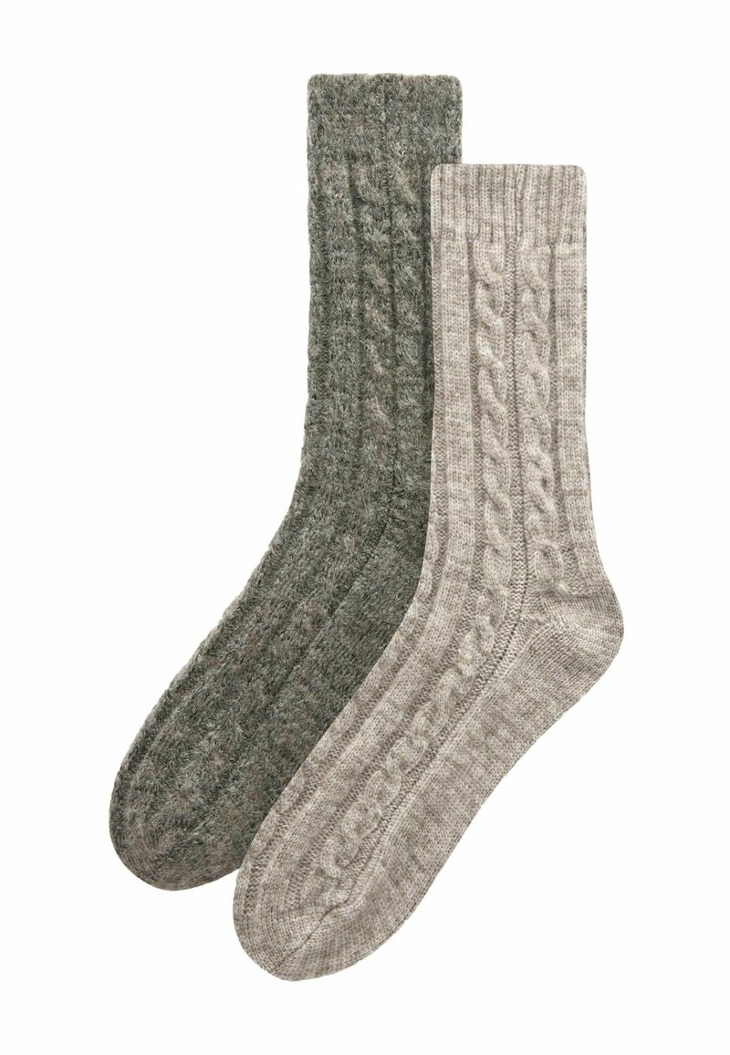 Next 2 PACK THICK CABLE - Zoknik - grey brown