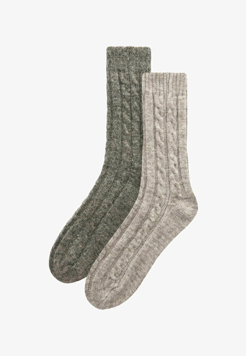 Next 2 PACK THICK CABLE - Zoknik - grey brown