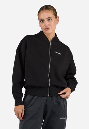 YANA OVERSIZED JACKET - Sweatjakke - washed black/white gum